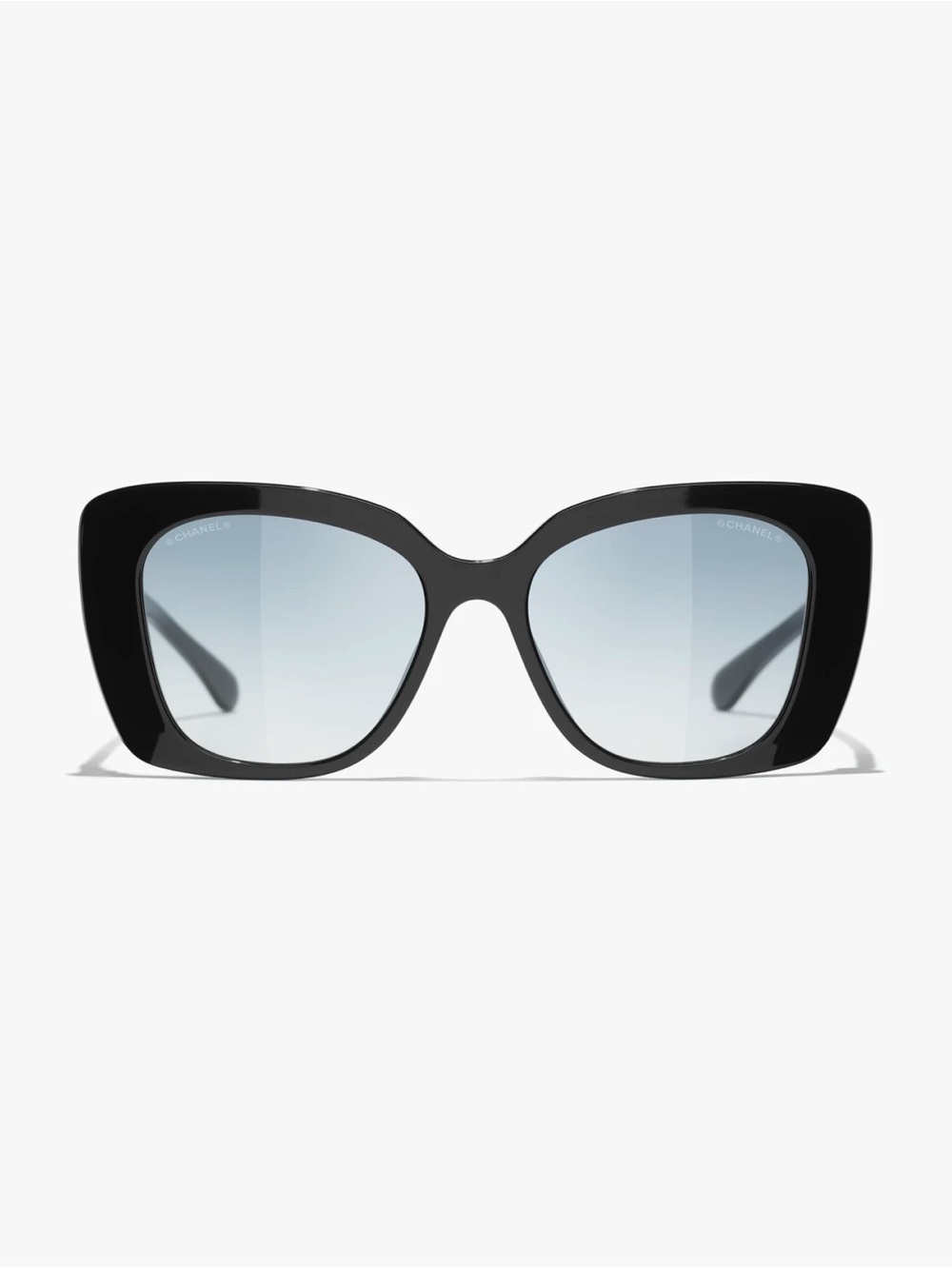 CHANEL Blue Frame Sunglasses with Gradient Blue Lenses